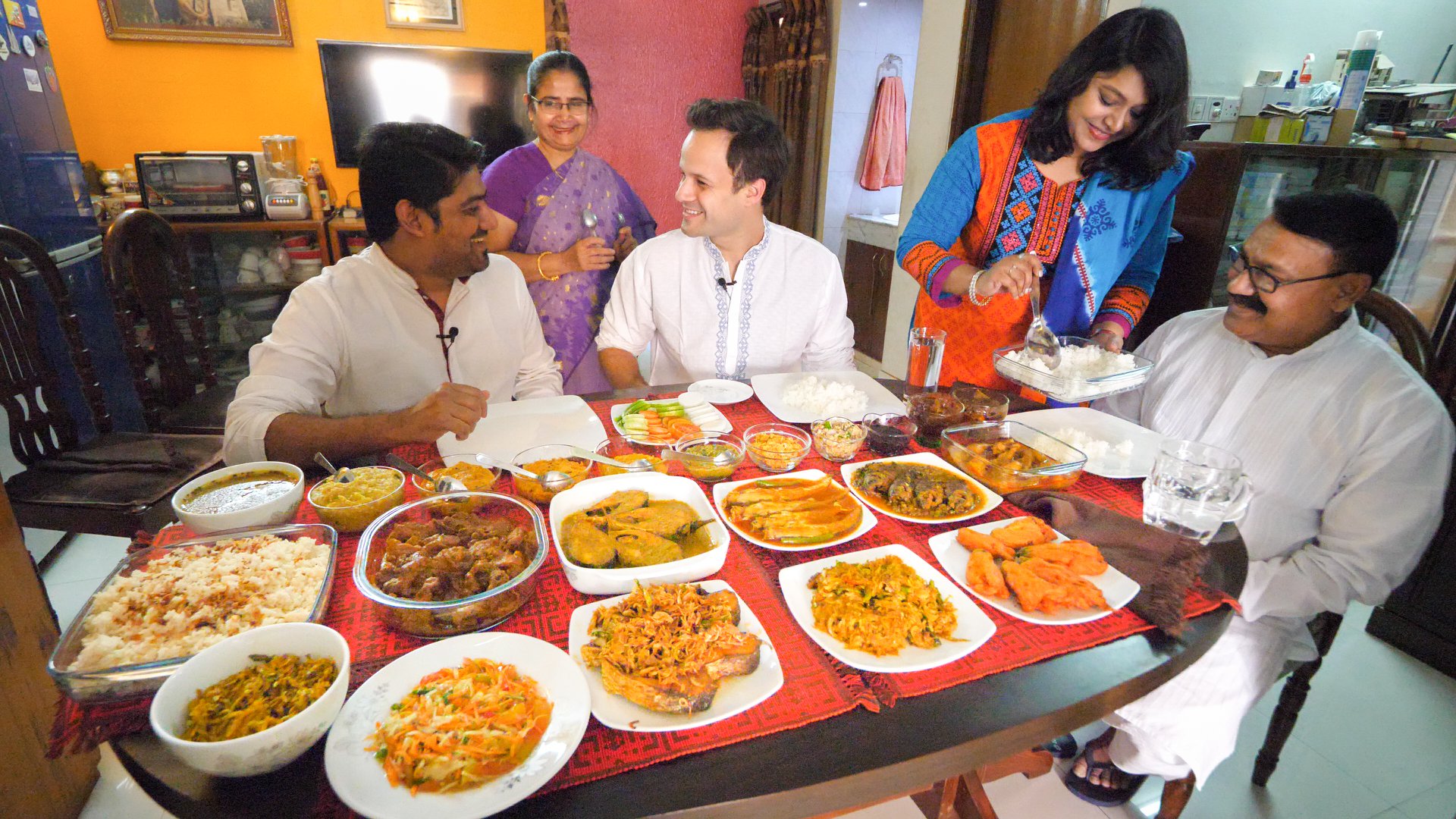 Family meal during festival